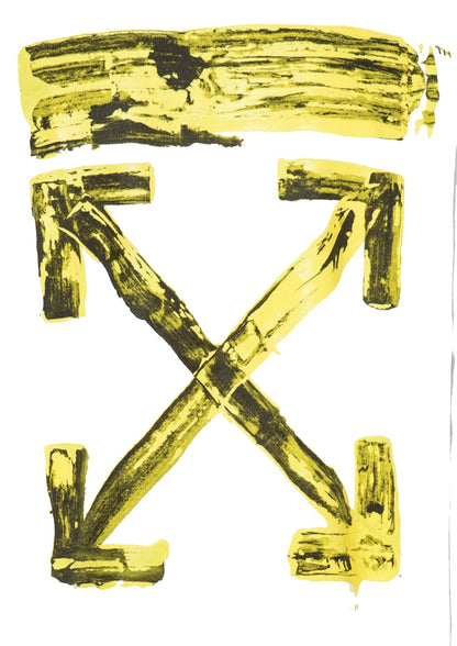OFF-WHITE Acrylic Arrows Hoodie White/Yellow