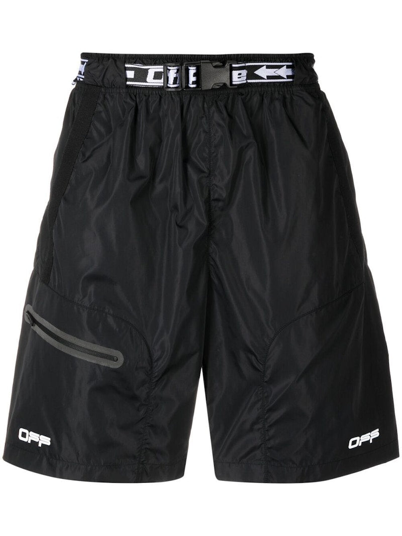 OFF-WHITE Active Cargo Shorts Black/White