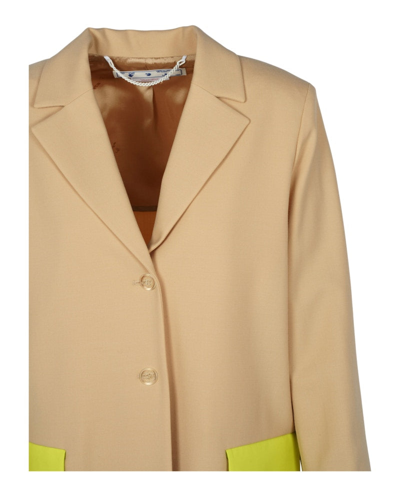OFF-WHITE Active Light Wool Blend Tomboy Jacket Beige