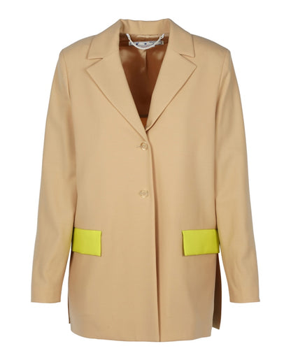 OFF-WHITE Active Light Wool Blend Tomboy Jacket Beige