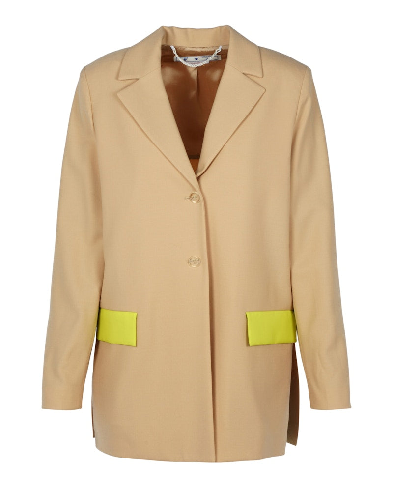 OFF-WHITE Active Light Wool Blend Tomboy Jacket Beige