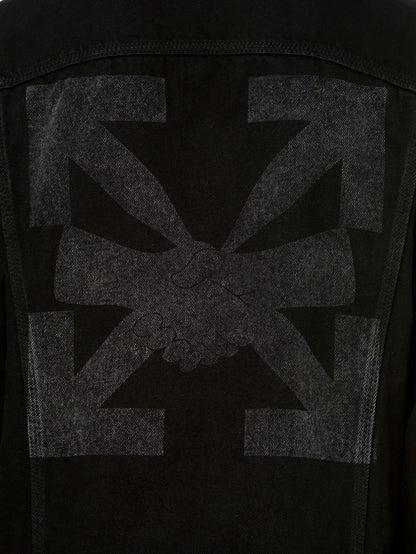 OFF-WHITE Agreement Logo Denim Jacket Black/Dark Grey