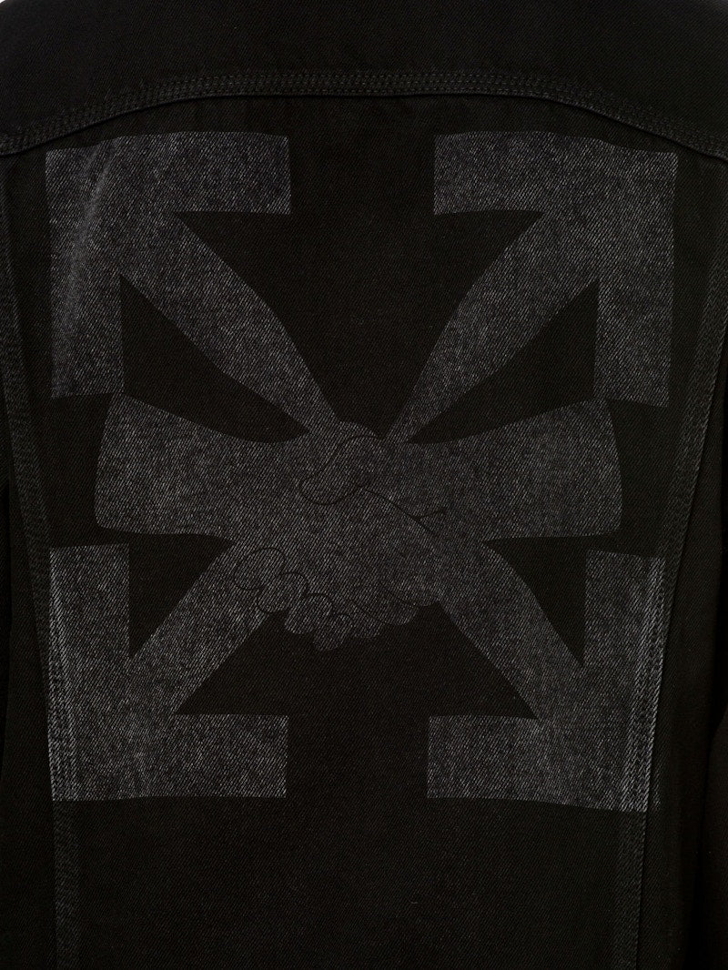 OFF-WHITE Agreement Logo Denim Jacket Black/Dark Grey