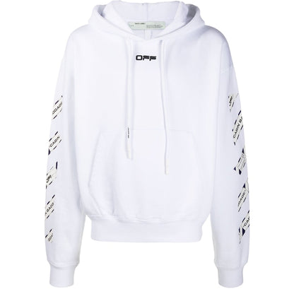 OFF-WHITE Airport Tape Arrows Diag Hoodie White