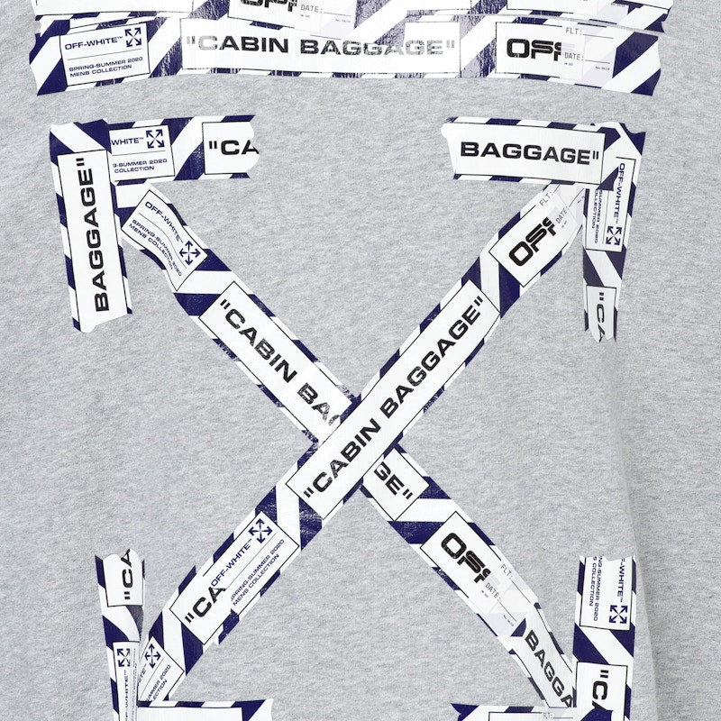 OFF-WHITE Airport Tape Arrows Diag Over Hoodie Melange Grey/Multicolor