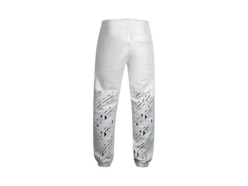 OFF-WHITE Airport Tape Shorten Sweatpants White