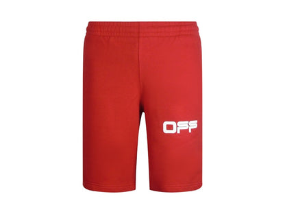 OFF-WHITE Airport Tape Sweatshorts Red