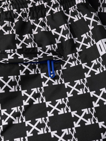 OFF-WHITE All Over Arrows Monogram Track Pants Black/White