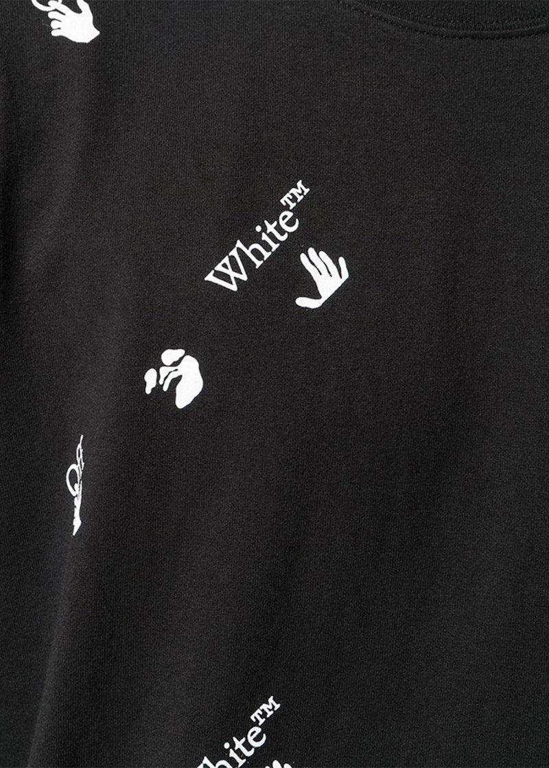 OFF-WHITE All Over Logo Print T-Shirt Black White