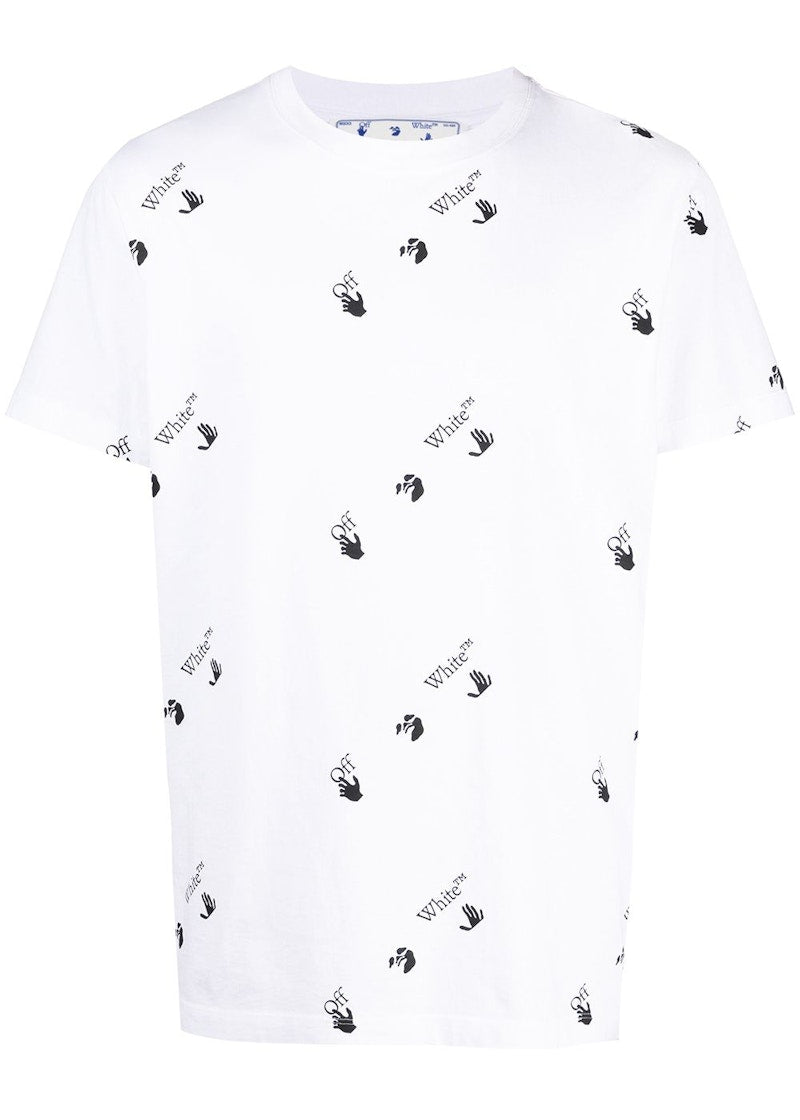 OFF-WHITE All Over Logo Print T-Shirt White Black
