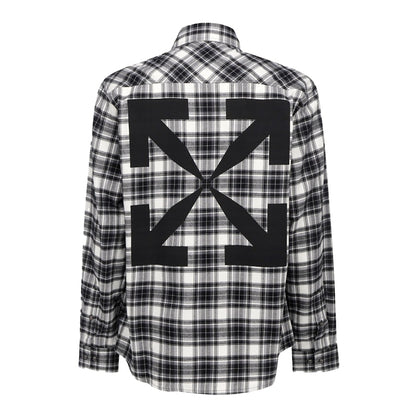 OFF-WHITE Allover Check Flannel Arrow Shirt Black/White