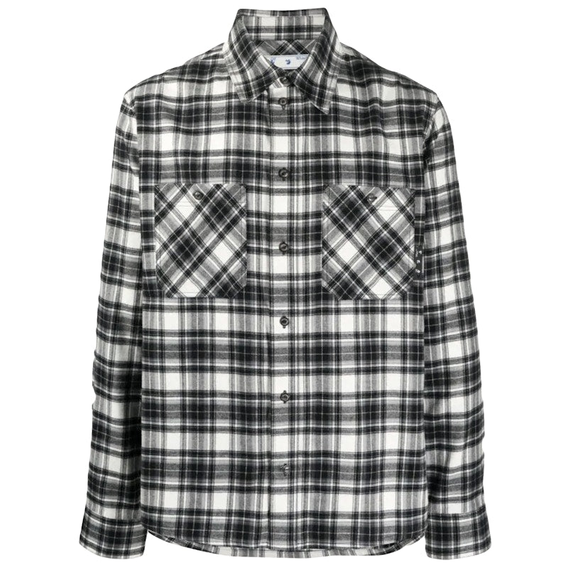 OFF-WHITE Allover Check Flannel Arrow Shirt Black/White