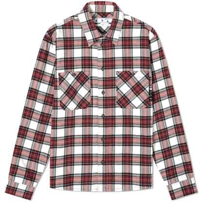 OFF-WHITE Allover Check Flannel Arrow Shirt Red