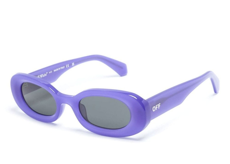 OFF-WHITE Amalfi Oval Sunglasses Purple/Grey (OERI087F23PLA0013707)