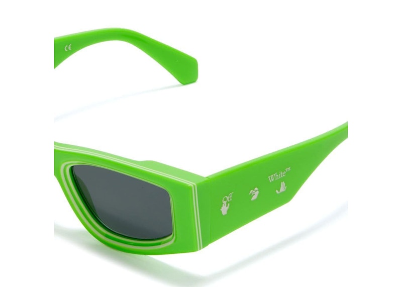 OFF-WHITE Andy Square Sunglasses Green/Grey (OERI047F22PLA0015907)