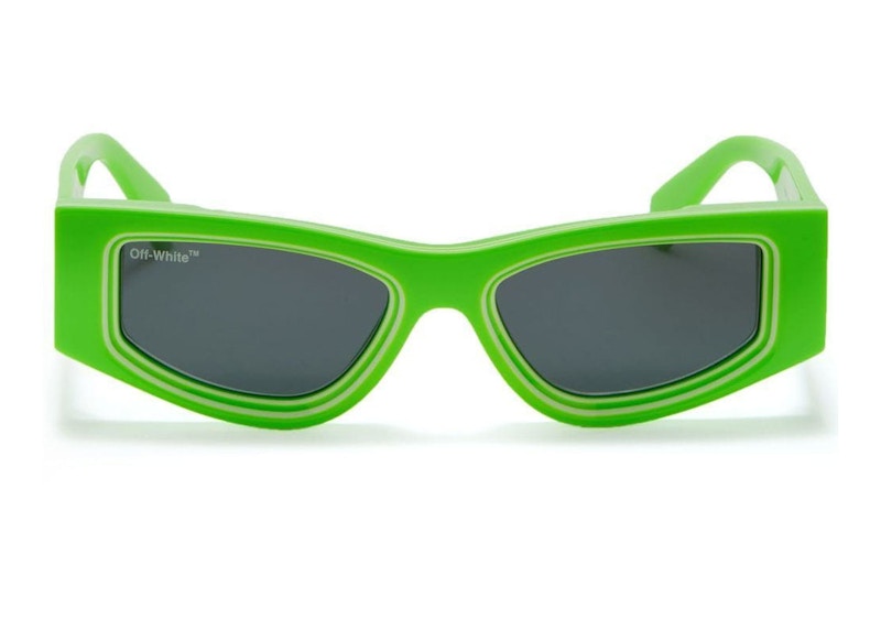 OFF-WHITE Andy Square Sunglasses Green/Grey (OERI047F22PLA0015907)