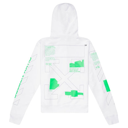 OFF-WHITE Arch Shapes Incompiuto Hoodie White/Brilliant Green