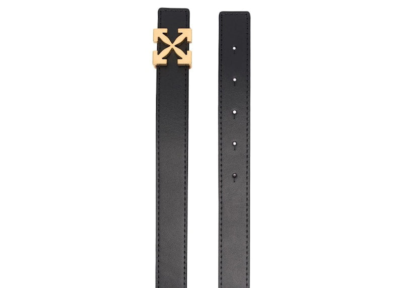 OFF-WHITE Arrow Buckle Reversible Leather Belt Black/Fuschia Pink