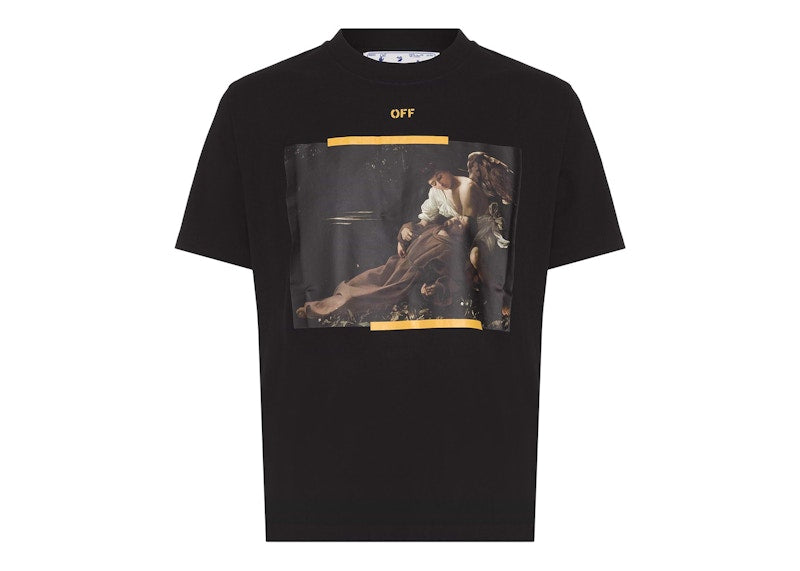 OFF-WHITE Arrow Caravaggio St. Fran Skate Slim Tee Black/Yellow/Multi