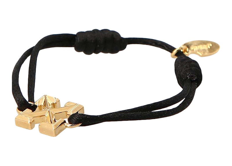 OFF-WHITE Arrow Chord Bracelet Gold/Black
