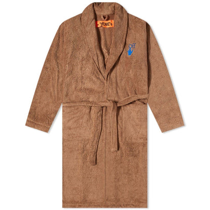 OFF-WHITE Arrow Leaves Bathrobe Brown