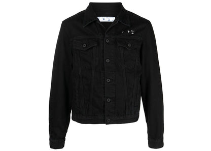 OFF-WHITE Arrow Logo Back Print Denim Jacket Black