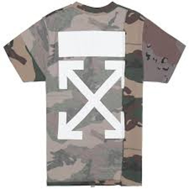 OFF-WHITE Arrow Logo Spliced Tee Multi Camo
