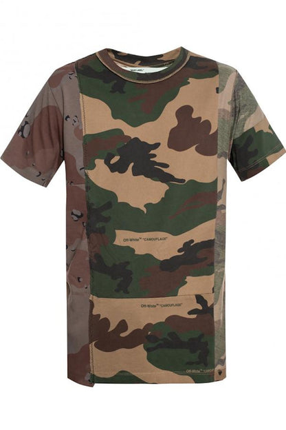 OFF-WHITE Arrow Logo Spliced Tee Multi Camo