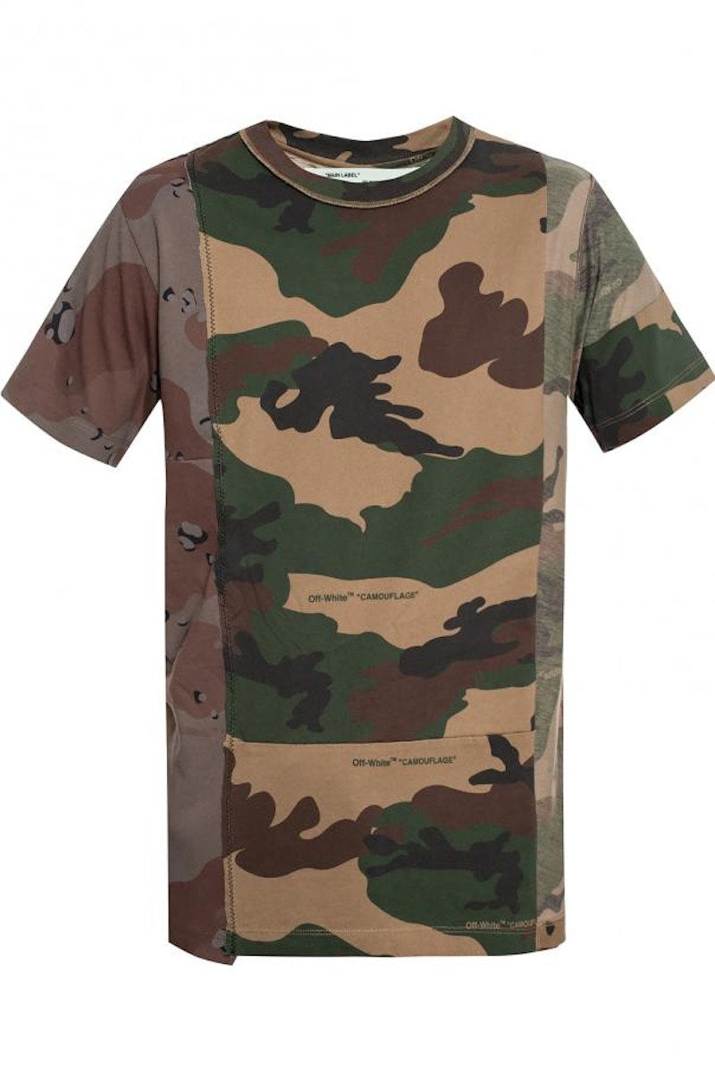 OFF-WHITE Arrow Logo Spliced Tee Multi Camo