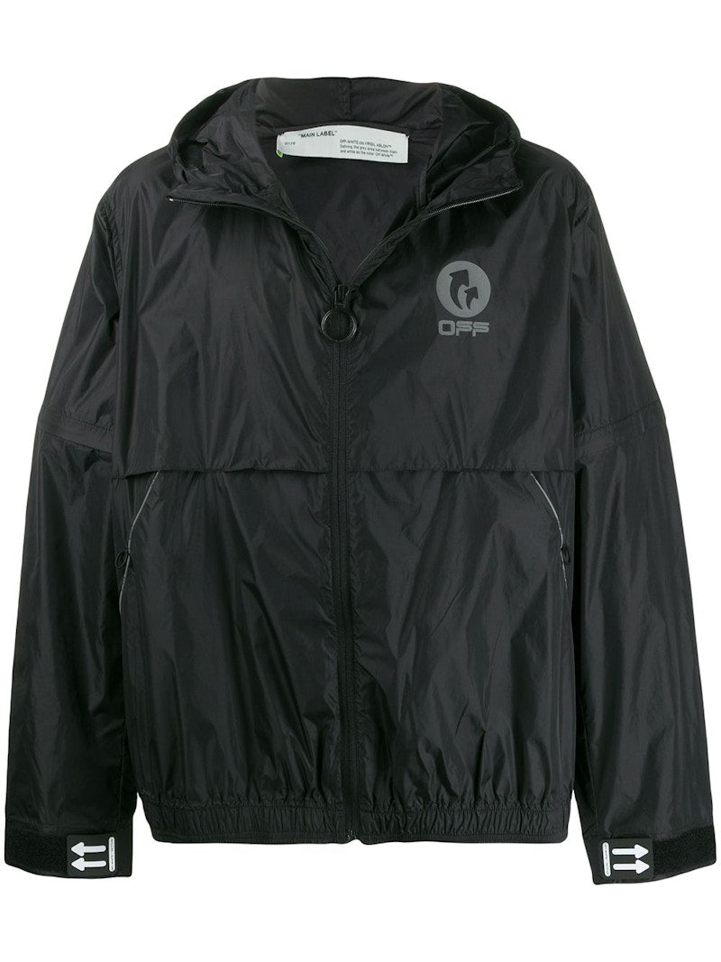 OFF-WHITE Arrow Logo Windbreaker Jacket Black