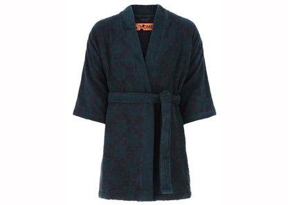 OFF-WHITE Arrow Pattern Dark Irish Aubergine Bathrobe Green