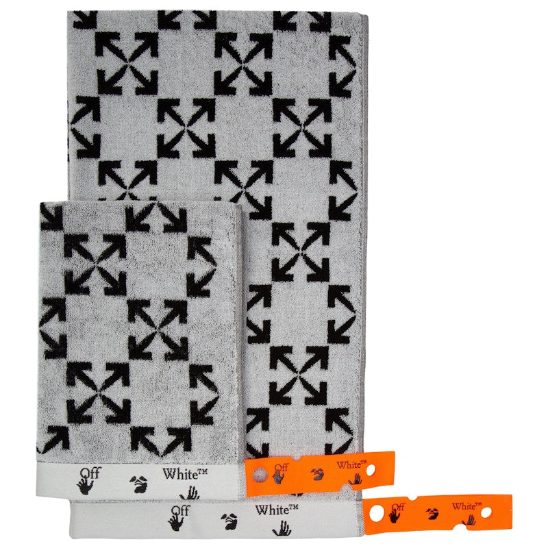 OFF-WHITE Arrow Pattern Towel Set White/Black