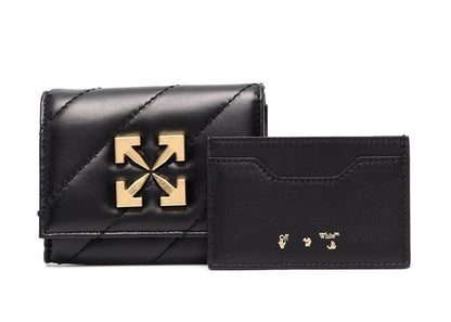 OFF-WHITE Arrow Plaque Quilted Wallet Black