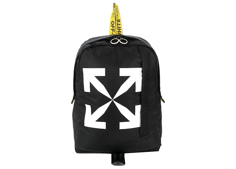 OFF-WHITE Arrow Print Backpack Black/Yellow