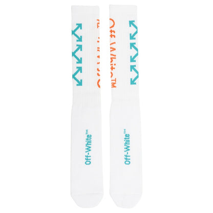 OFF-WHITE Arrow Socks White/Orange/Blue