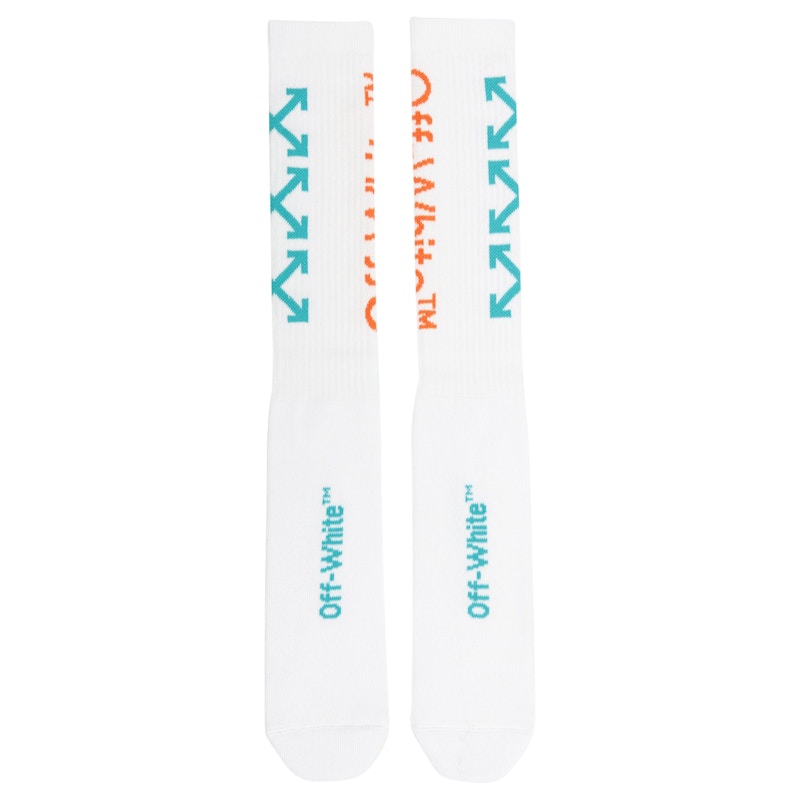 OFF-WHITE Arrow Socks White/Orange/Blue