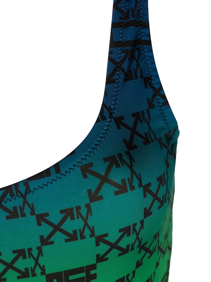 OFF-WHITE Arrows Gradient One Piece Swimsuit Green/Yellow
