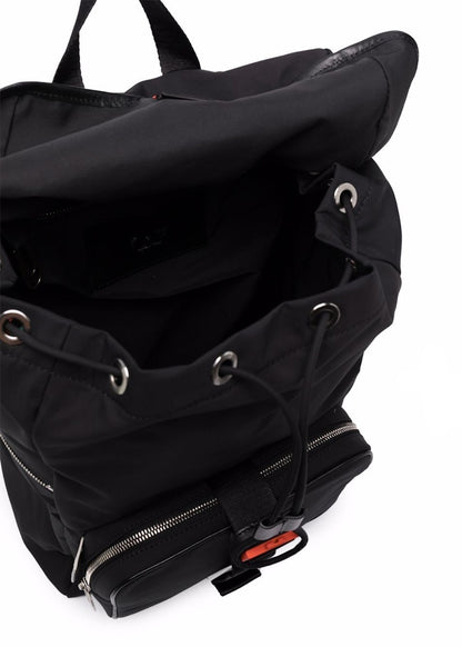 OFF-WHITE Arrows Leather Trim Backpack Black Orange