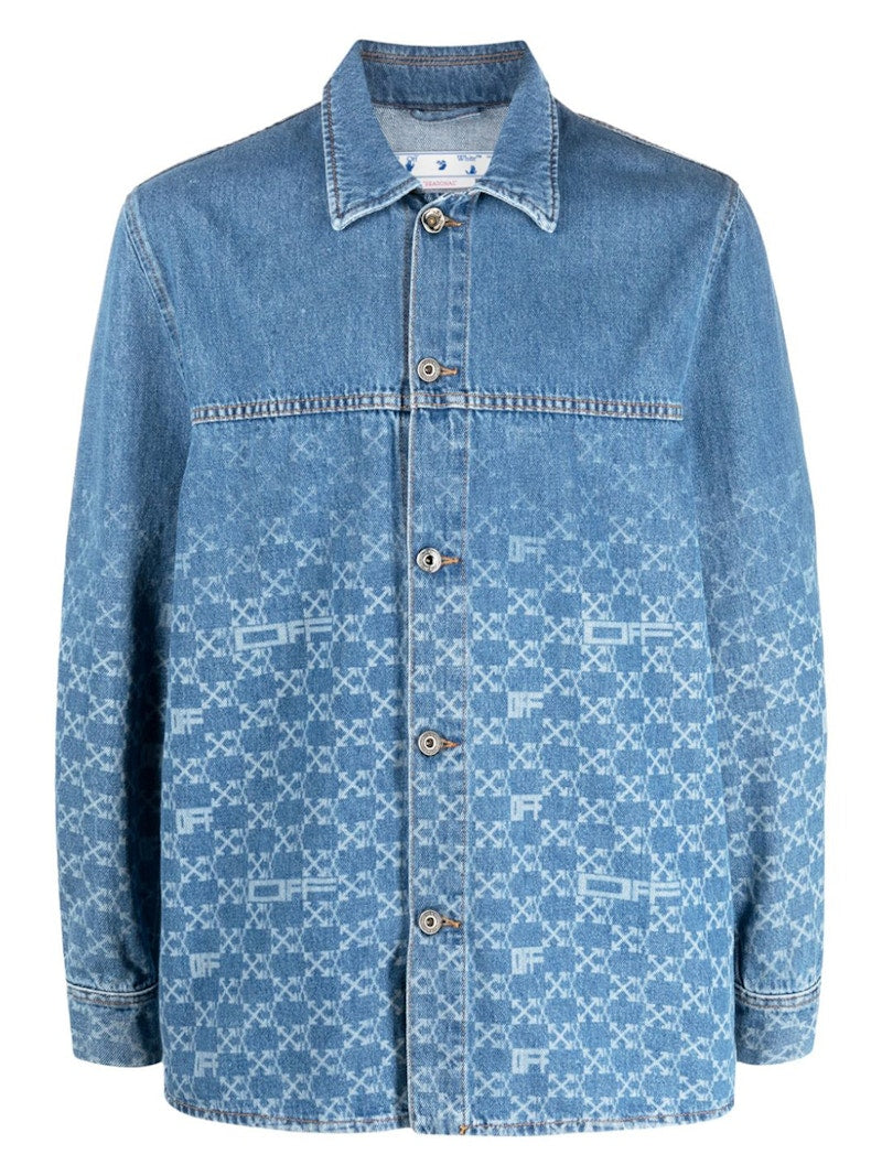 OFF-WHITE Arrows Monogram Denim Shirt Blue