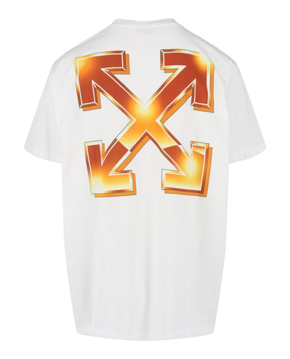 OFF-WHITE Arrows-Print Crewneck T-Shirt White/Orange