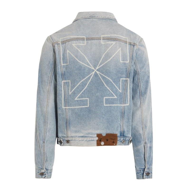 OFF-WHITE Arrows Print Denim Jacket Pale Blue
