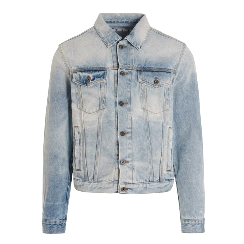 OFF-WHITE Arrows Print Denim Jacket Pale Blue