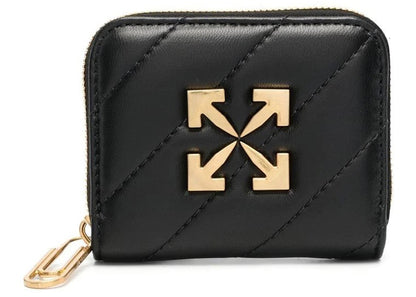 OFF-WHITE Arrows Quilted Leather Wallet Black