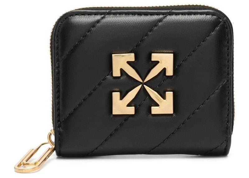 OFF-WHITE Arrows Quilted Leather Wallet Black