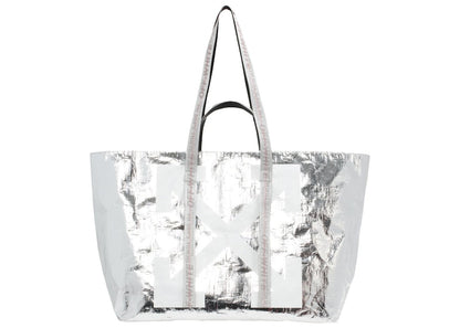 OFF-WHITE Arrows Tote Bag Silver White