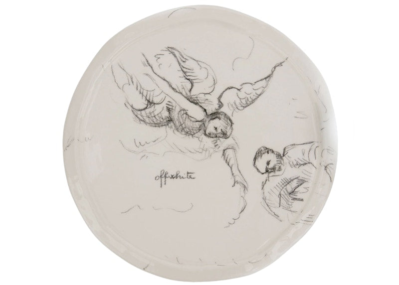 OFF-WHITE Art Print Ceramic Plate White