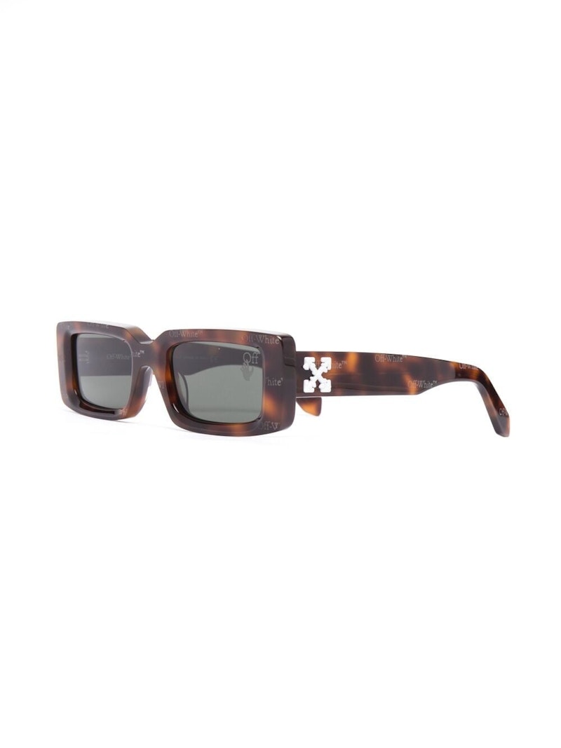 OFF-WHITE Arthur Square Frame Sunglasses Havana Brown/White/Grey (OWRI023R21PLA0016001)