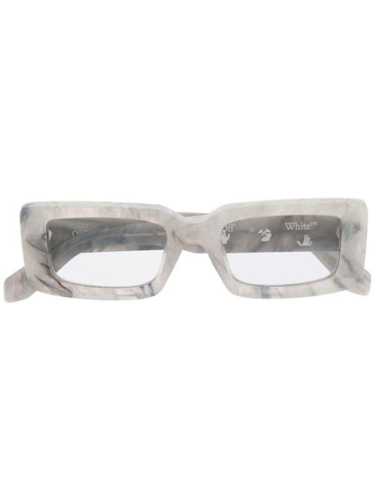 OFF-WHITE Arthur Square Frame Sunglasses Light Grey Marble/White (OWRI023R21PLA0010501)