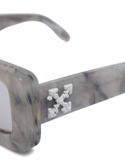 OFF-WHITE Arthur Square Frame Sunglasses Light Grey Marble/White (OWRI023R21PLA0010501)