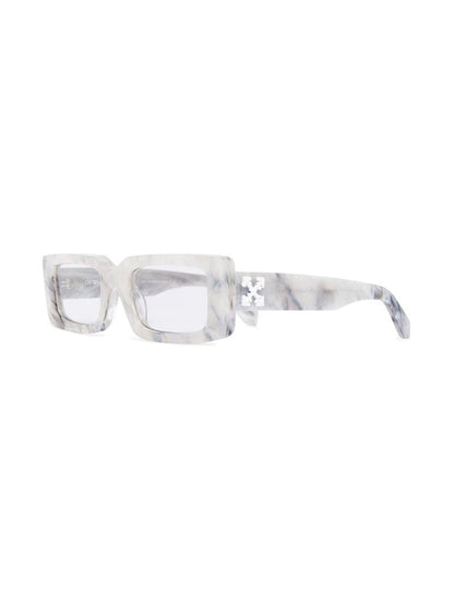 OFF-WHITE Arthur Square Frame Sunglasses Light Grey Marble/White (OWRI023R21PLA0010501)